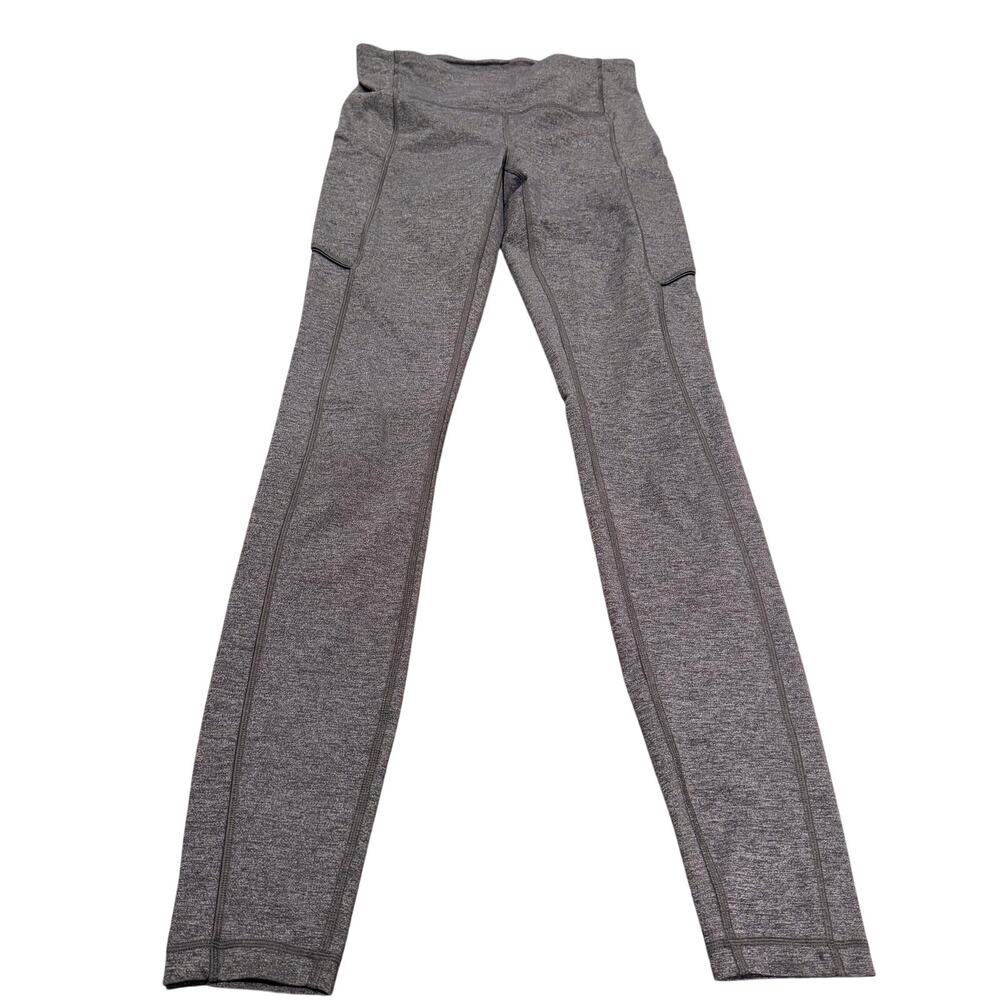 Lululemon Athletica Grey Merl Long Pocket Leggings size 4